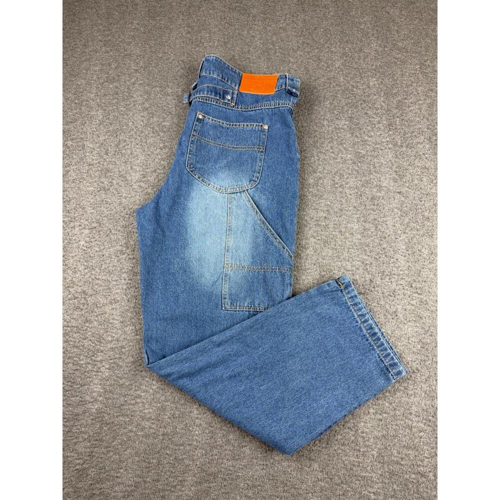 SHEIN Women's Carpenter Jeans Size Medium Blue Denim Relaxed Baggy Y2K